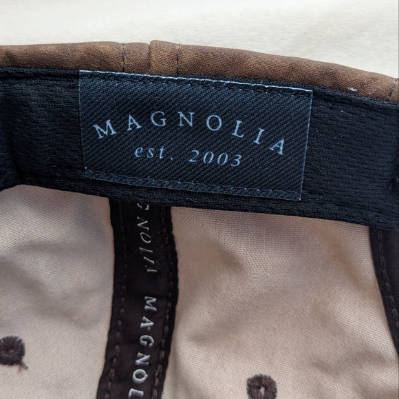 Magnolia Farms Brown Faux Leather Distressed Adjustable Baseball Cap Hat Waco TX - Picture 9 of 12